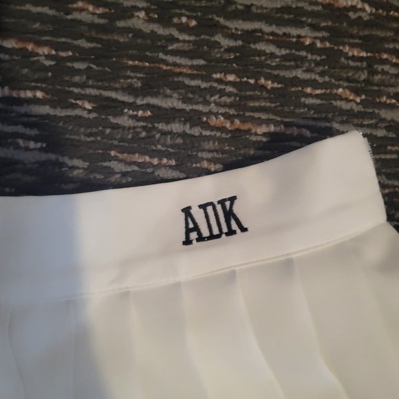 Adika White High Waisted Mini Pleated Skater School Girl Skirt - Picture 4 of 7